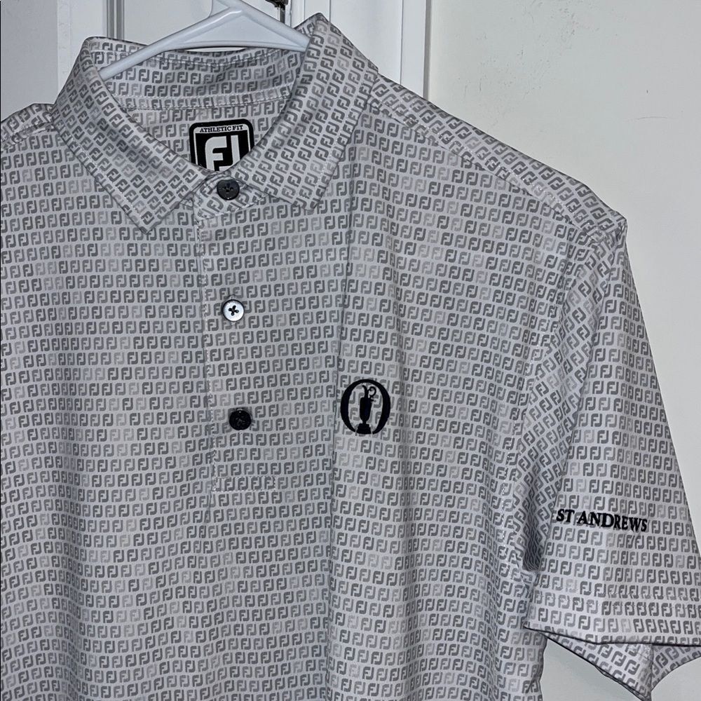 The British Open Footjoy FJ St Andrews Old Course Scotland Golf polo Shirt AOP M